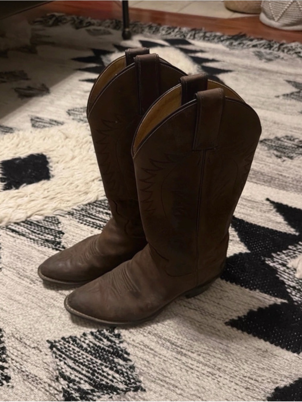 Justin Boots Brown Women's Leather Western Heeled Boots
